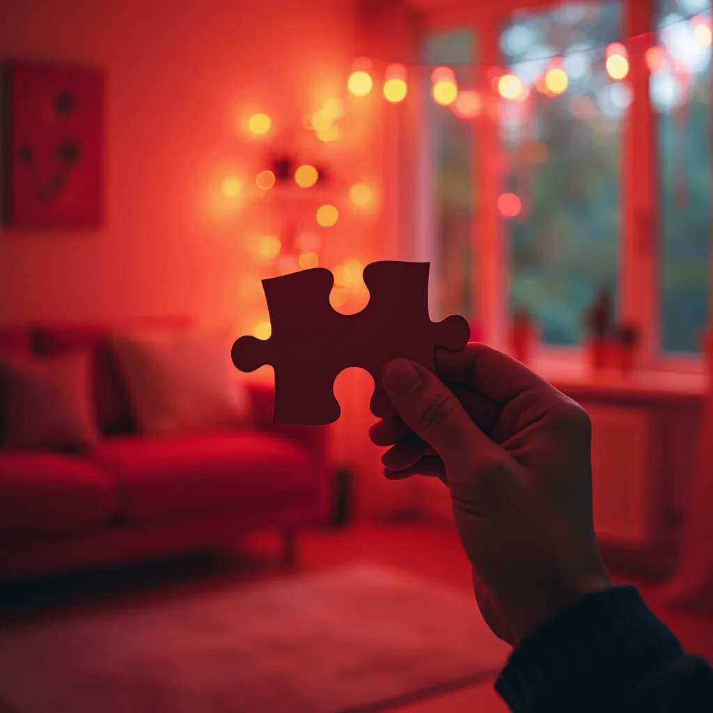 Dospělí skládají puzzle stůl